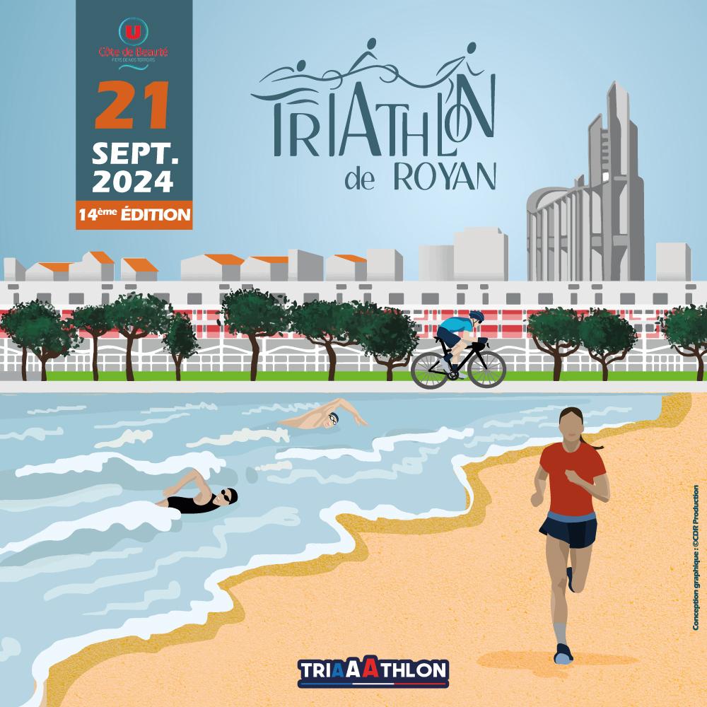 Affiche triathlong 2024 Royan